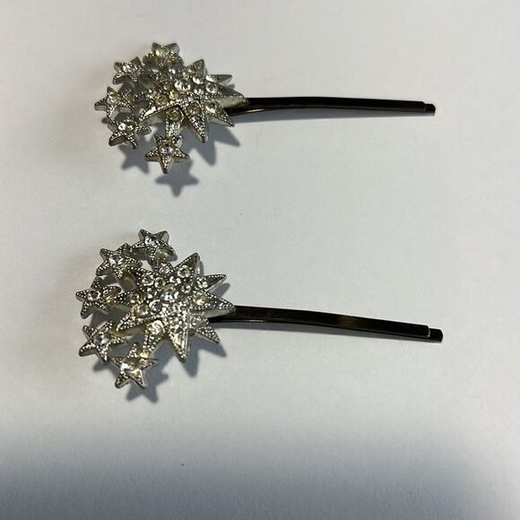 Beautiful Star Rhinestone Hair Pins Vintage - Picture 2 of 3